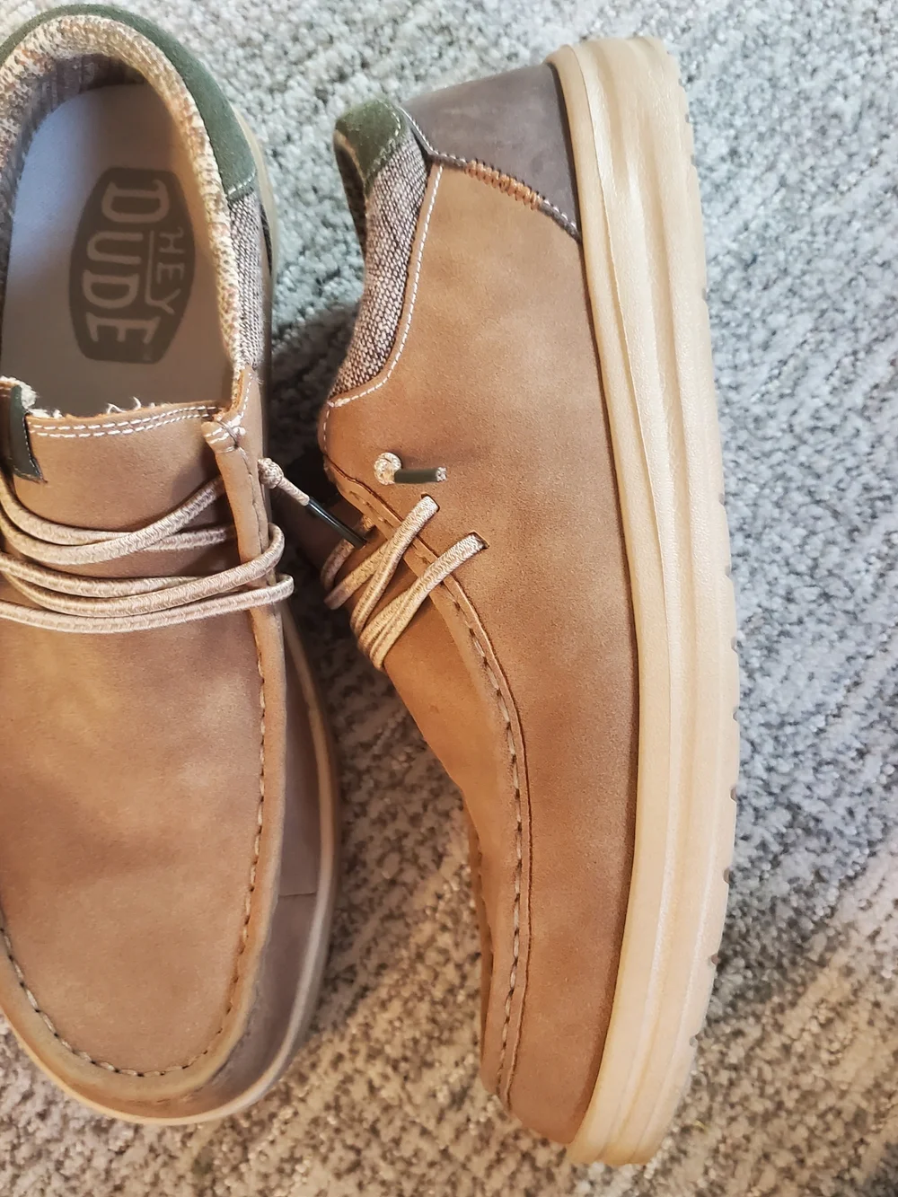 Hey Dude Men's Suede Sneaker Boat Shoe in Tan - Picture 11 of 11